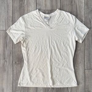 Willi Smith‎ Cream V-Neck Short Sleeve Tee